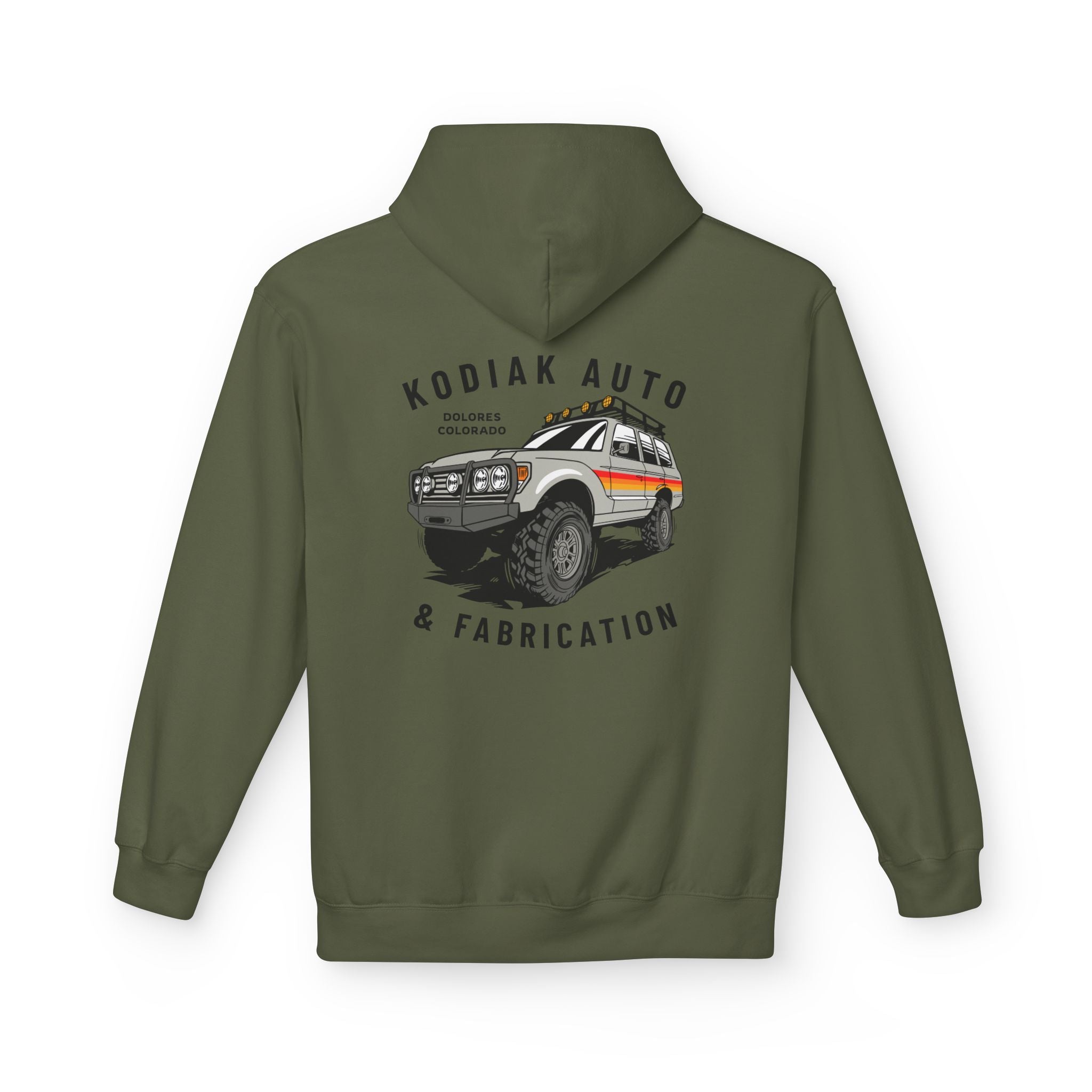 Kodiak Auto & Fabrication Hoodie — Vintage Off-Road Truck Pullover